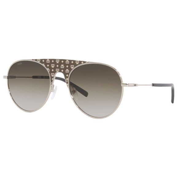 NEW MCM 150SL 321 Olive Visetto Aviator Sunglasses with MCM Case